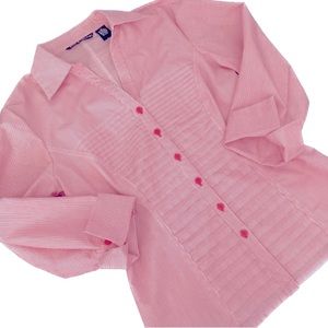 Zac & Rachel 3/4 sleeve shirt with cuffs pleated ribbed breast